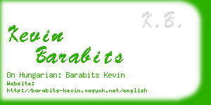 kevin barabits business card